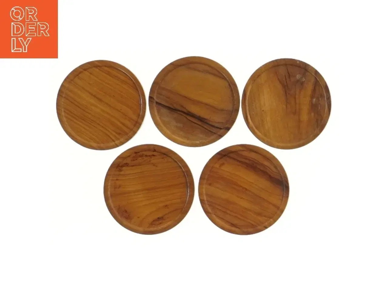 Billede 2 - Træ glasbrikker (str. 5 styk, ø 8 cm)