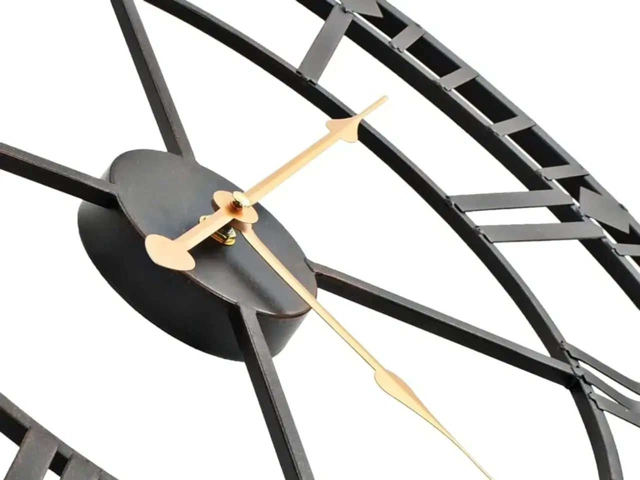 Billede 4 - Vægur i vintagestil med kvarts-urværk metal 60 cm XXL