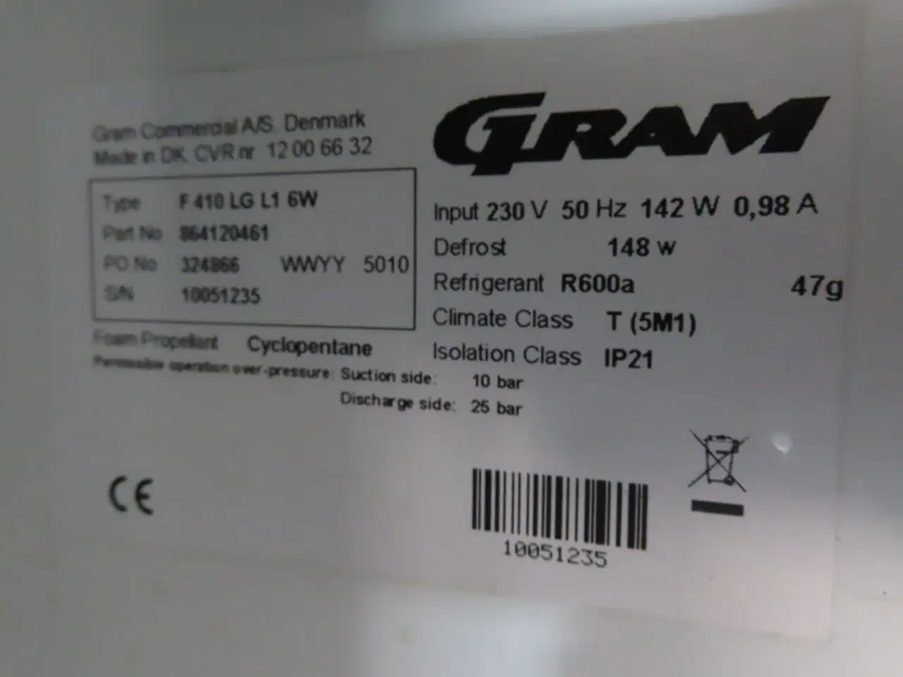Billede 4 - Køleskab GRAM F410LG
