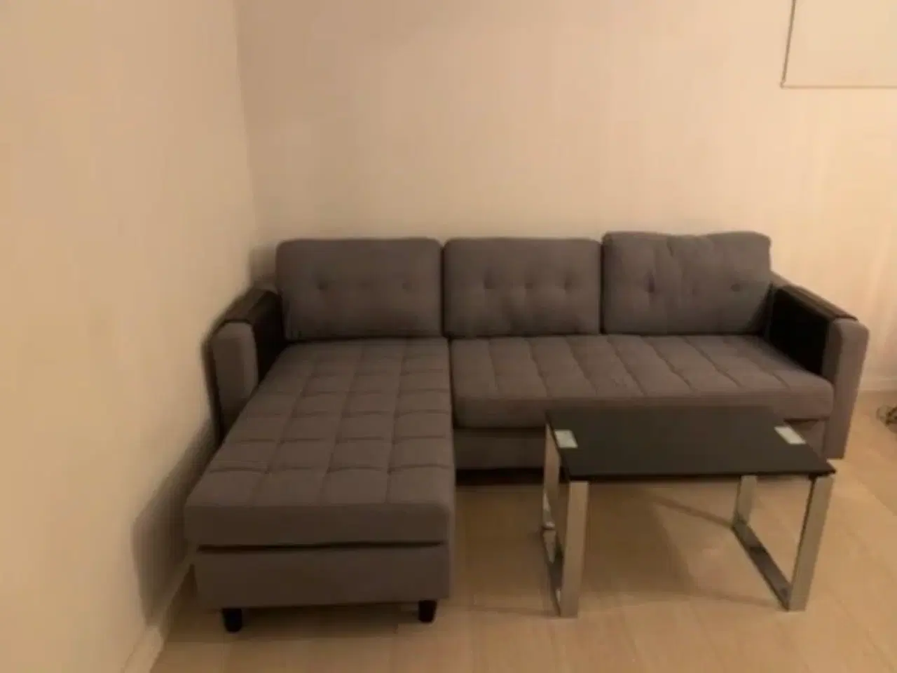 Billede 1 - Grå Chaiselong Sofa