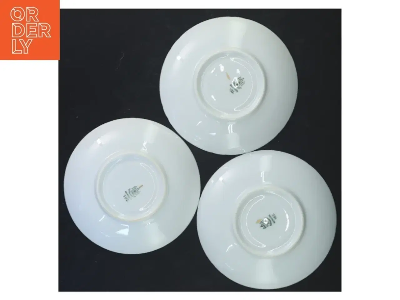 Billede 2 - Mågestel Porcelæn tallerkener med guldkant (str. Ø 13,5 cm) fra B&G