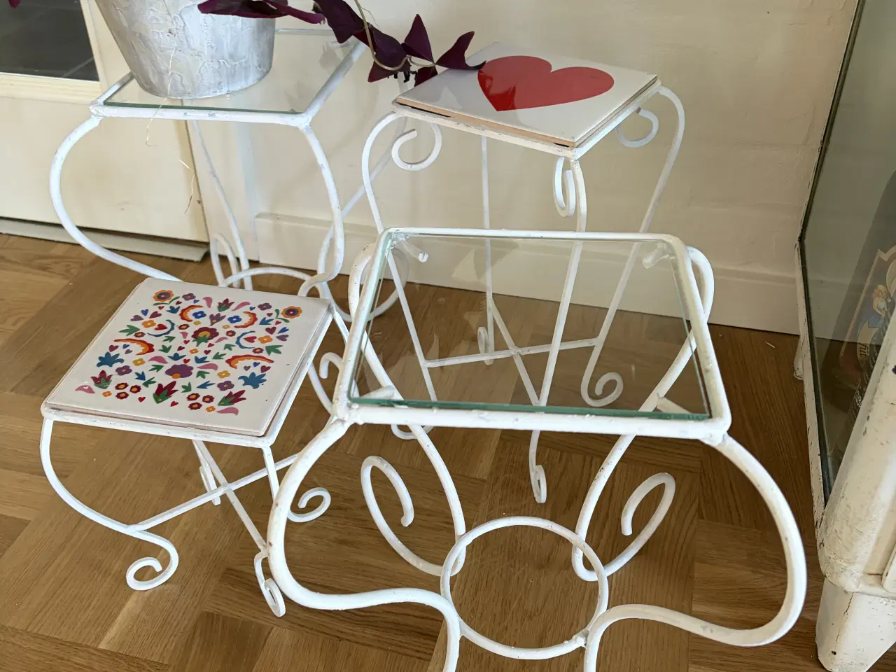 Billede 6 - Blomsterbord metal hvide