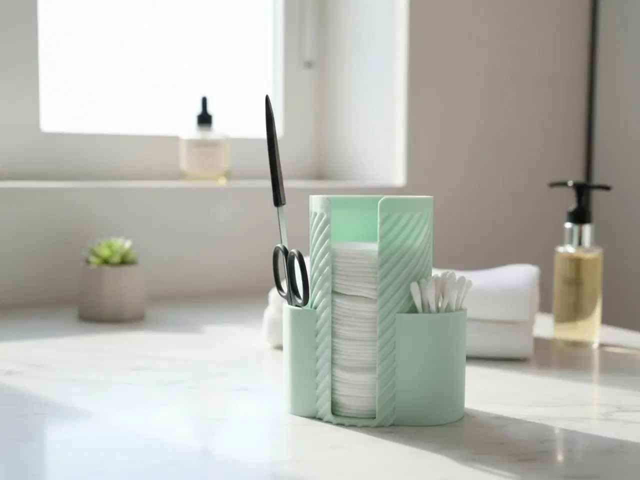 Billede 4 - Badeværelsesorganizer til vatrondeller og vatpinde