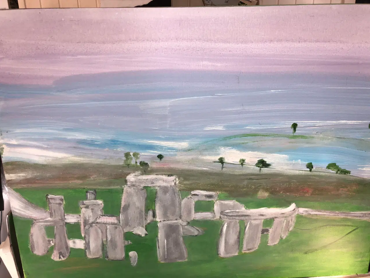 Billede 1 - Akrylmaleri 60x80. Stonehenge.