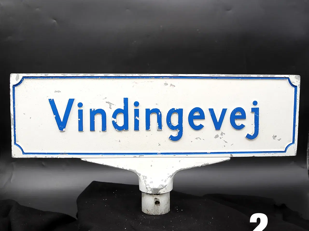 Billede 10 - Vintage dansk vejskilt “Vindingevej” i aluminium