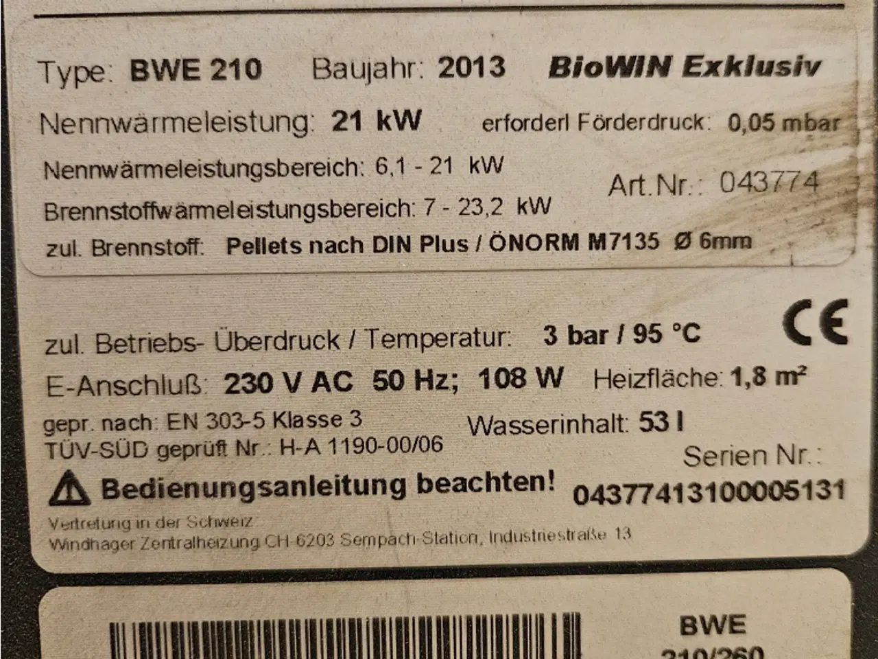 Billede 4 - Windhager Biowin Eksklusiv træpillefyr