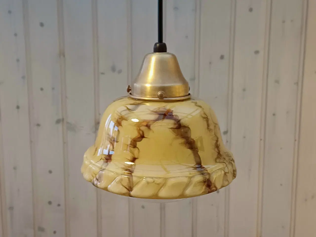 Billede 3 - Vintage/Retro Art Deco loftlampe med glasskærm