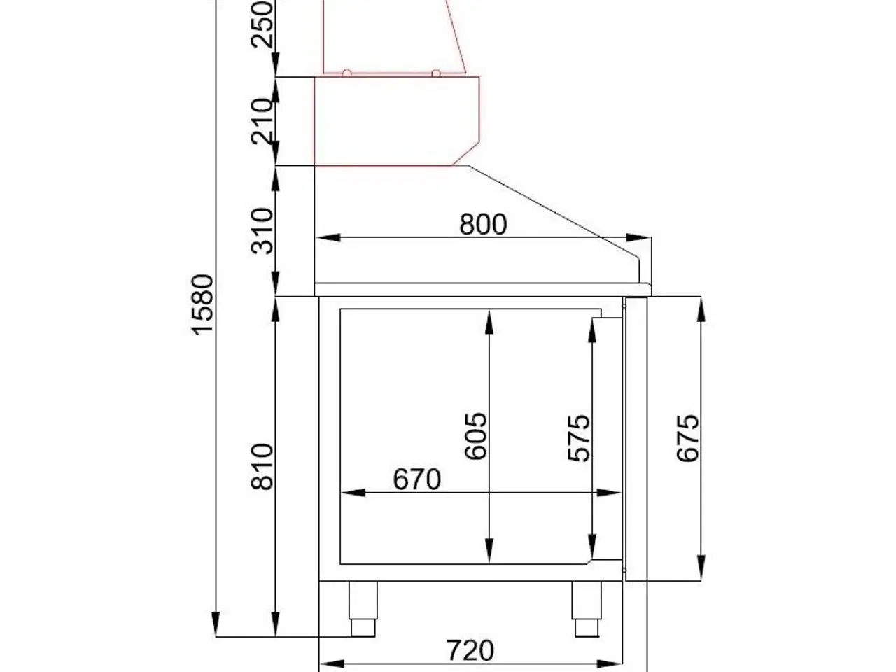 Billede 3 - Pizzadisk – med 2 låger – 155x80x108 cm