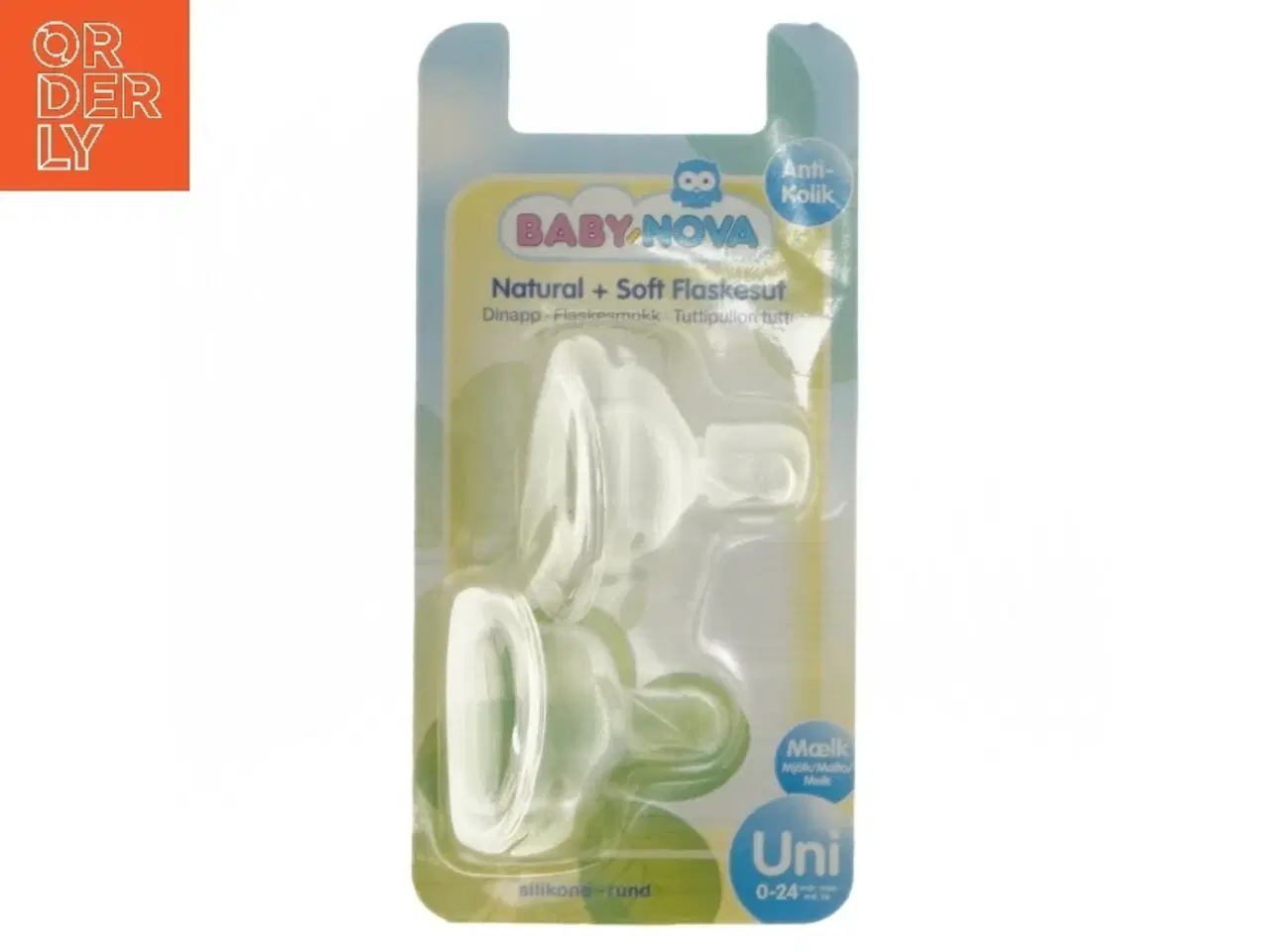 Billede 1 - BabyNova flaske sutter 0-24 mdr fra BabyNova (str. 18x9,5 cm)