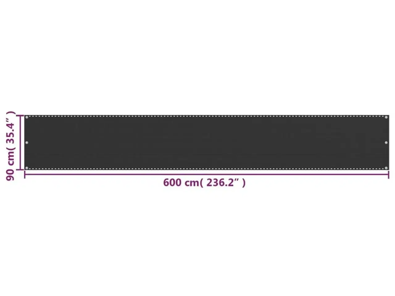 Billede 5 - Balkonafskærmning HDPE 90x600 cm antracitgrå