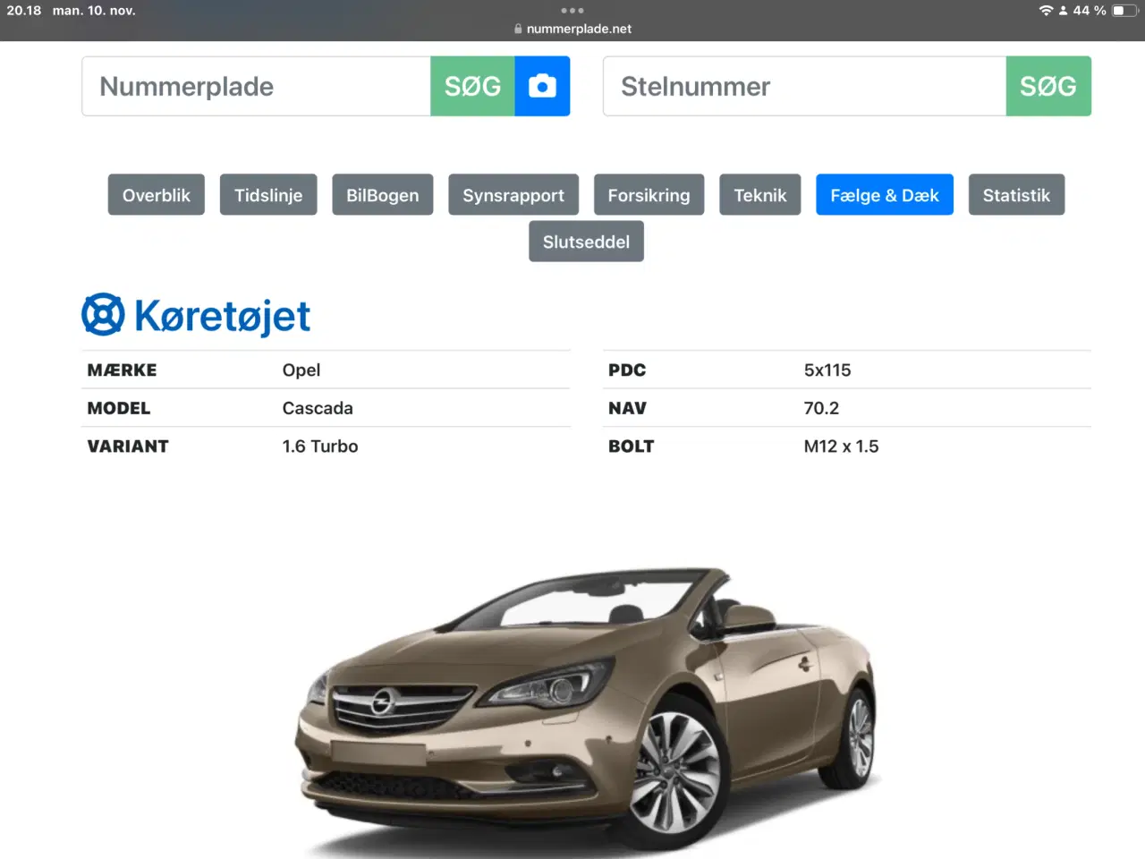 Billede 5 - Opel Alufælge med dæk til Cascada/Insigna 18x7,5 J