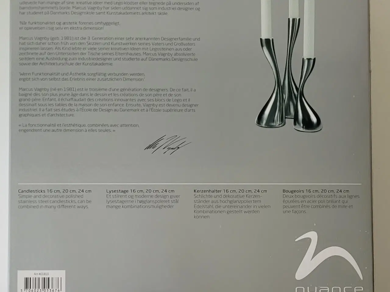 Billede 3 - Lysestager i rustfrit stål 