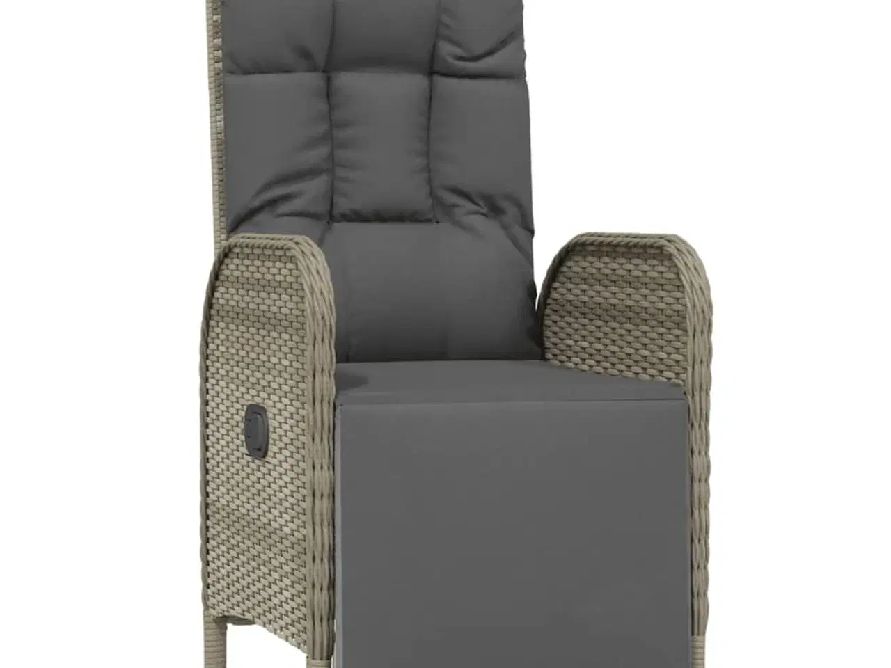 Billede 5 - Havestole med lænefunktion 2 stk. med bord polyrattan grå