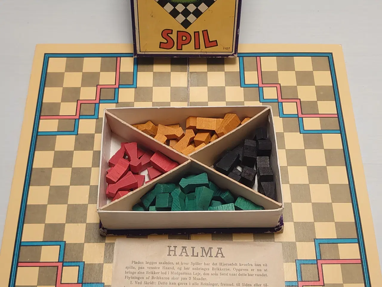 Billede 2 - Halma brætspil. C.E.S.-Danske Spil nr1107. Ca 1940