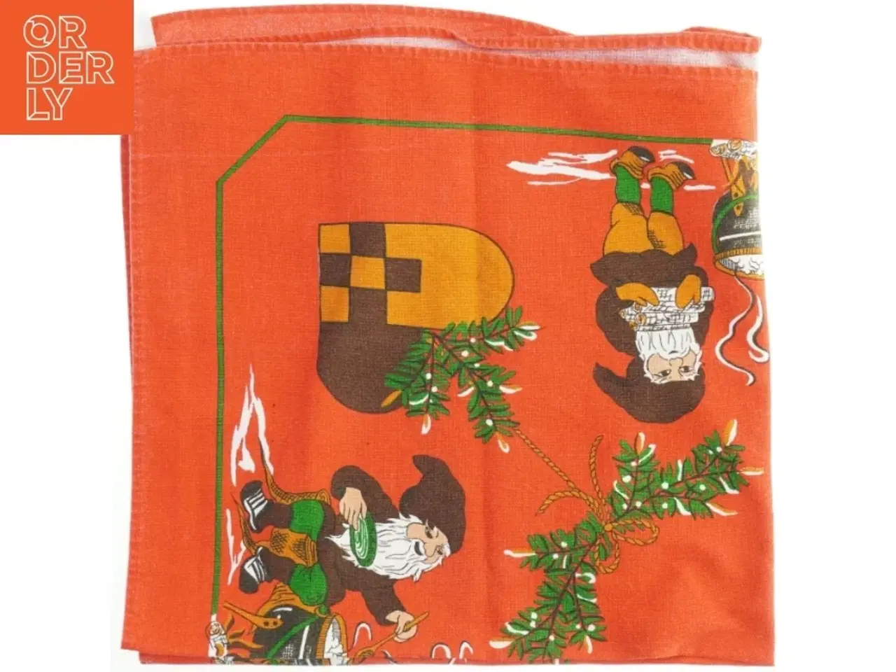 Billede 1 - Juledug med nissemotiv (str. 76x73 cm)