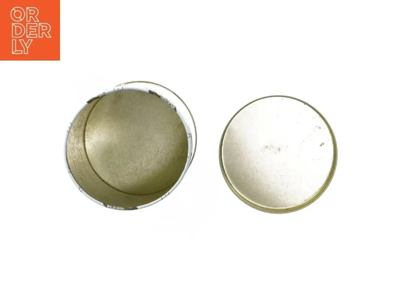 Billede 5 - Dekorativ metaldåse med fuglemotiver (str. 15 x 2,5 cm)