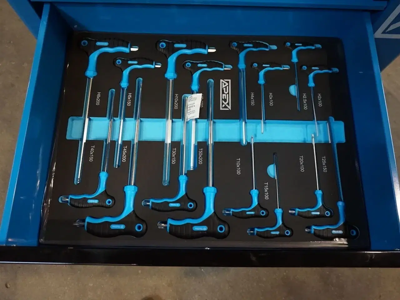 Billede 8 - Apex Værktøjsvogn XXL med værktøj og 7 skuffer og skab Blue