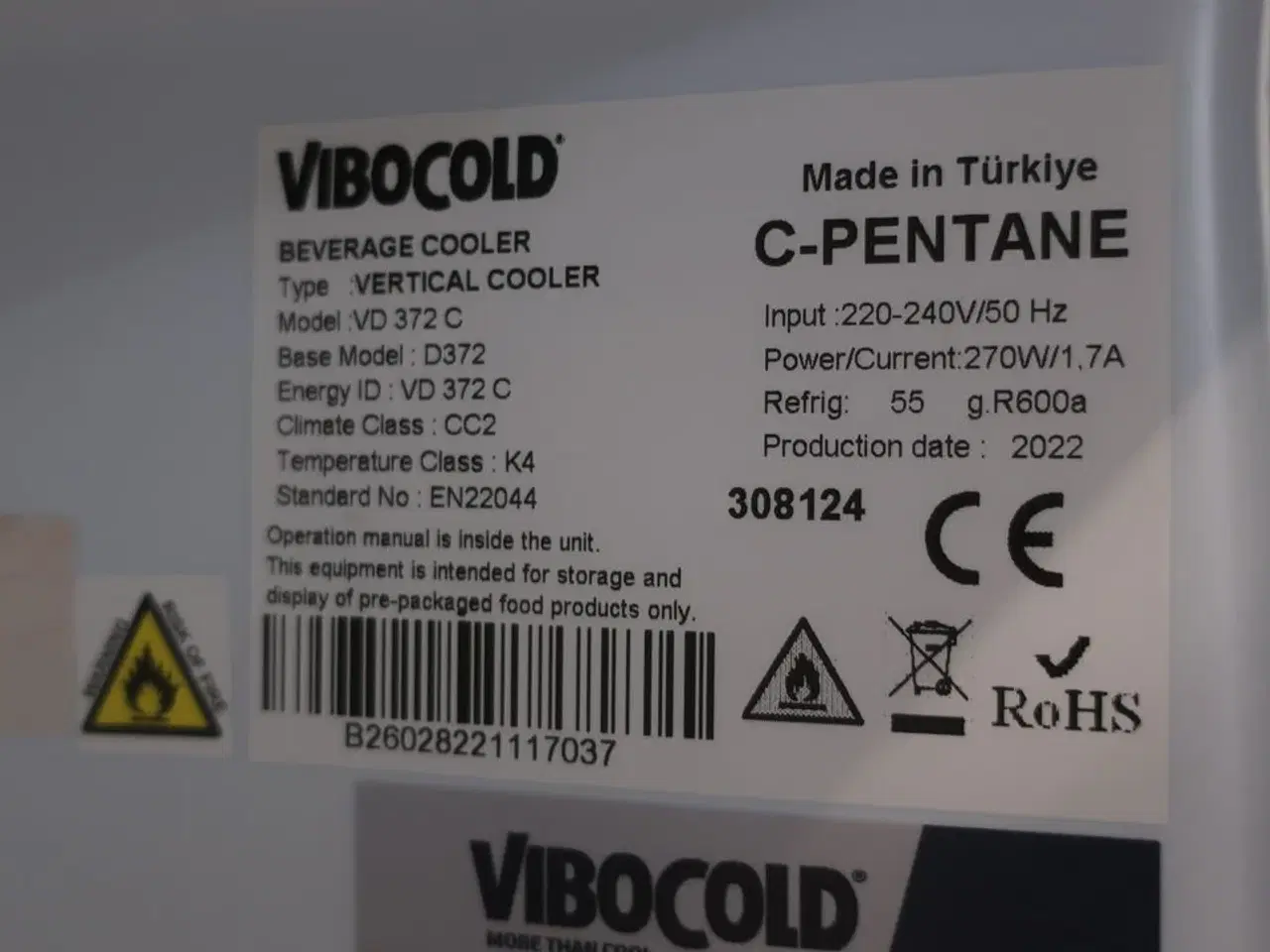Billede 5 - Displaykøleskab VIBOCOLD VD 372 C