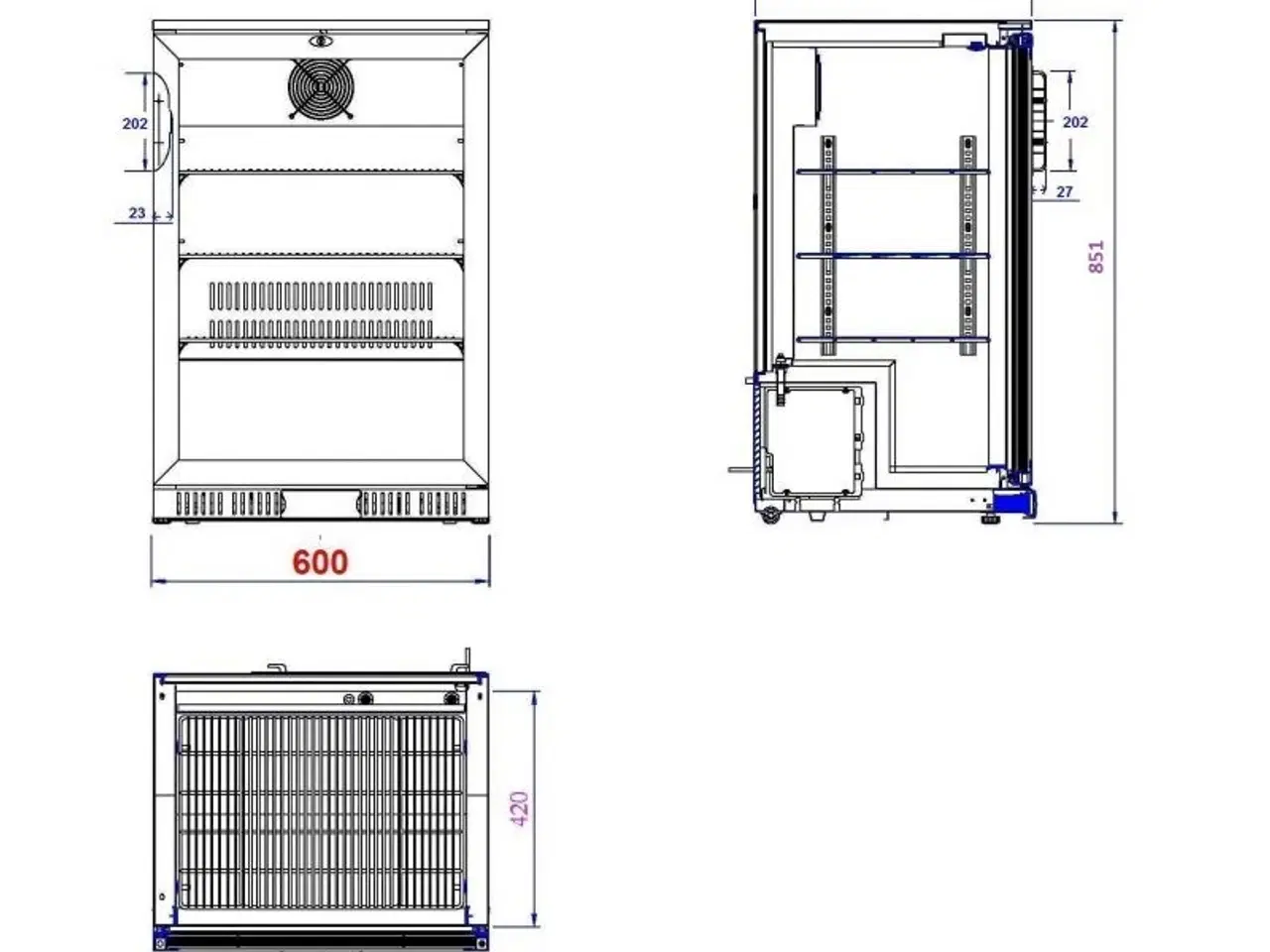 Billede 2 - Combisteel backbar – flaskekøleskab – 60x52x85 cm 