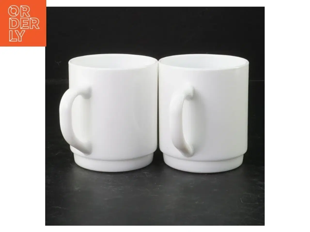 Billede 1 - Hvide porcelænskrus fra Arc (str. Ø. 8 cm. længden, 9 cm)