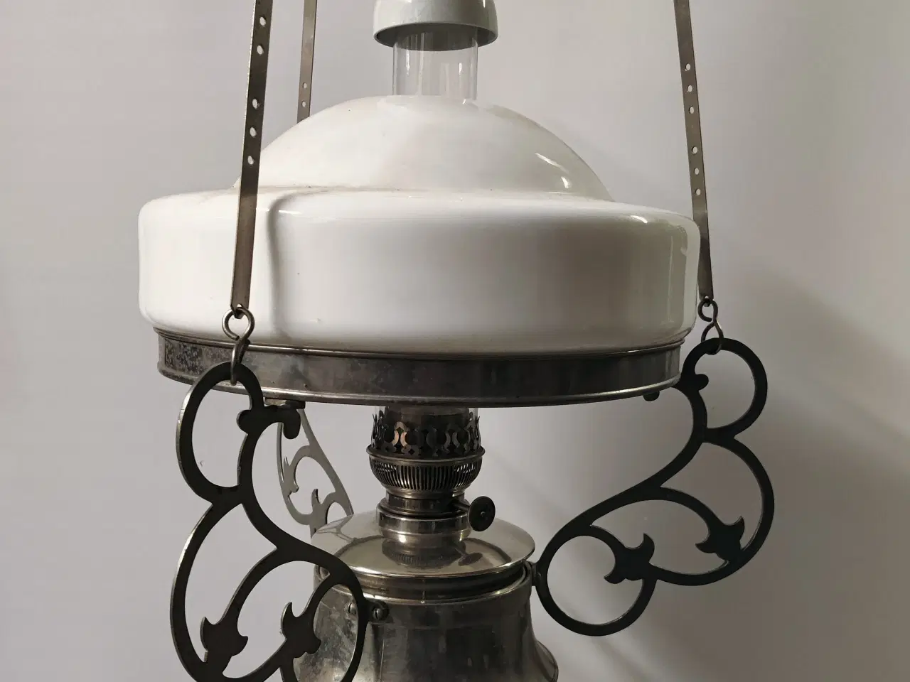 Billede 2 - Gammel petroleums hængelampe 