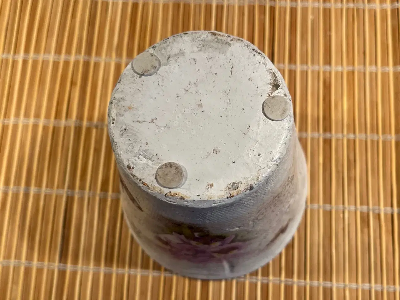 Billede 7 - Vintage blomsterkrukke keramik grå med postkort