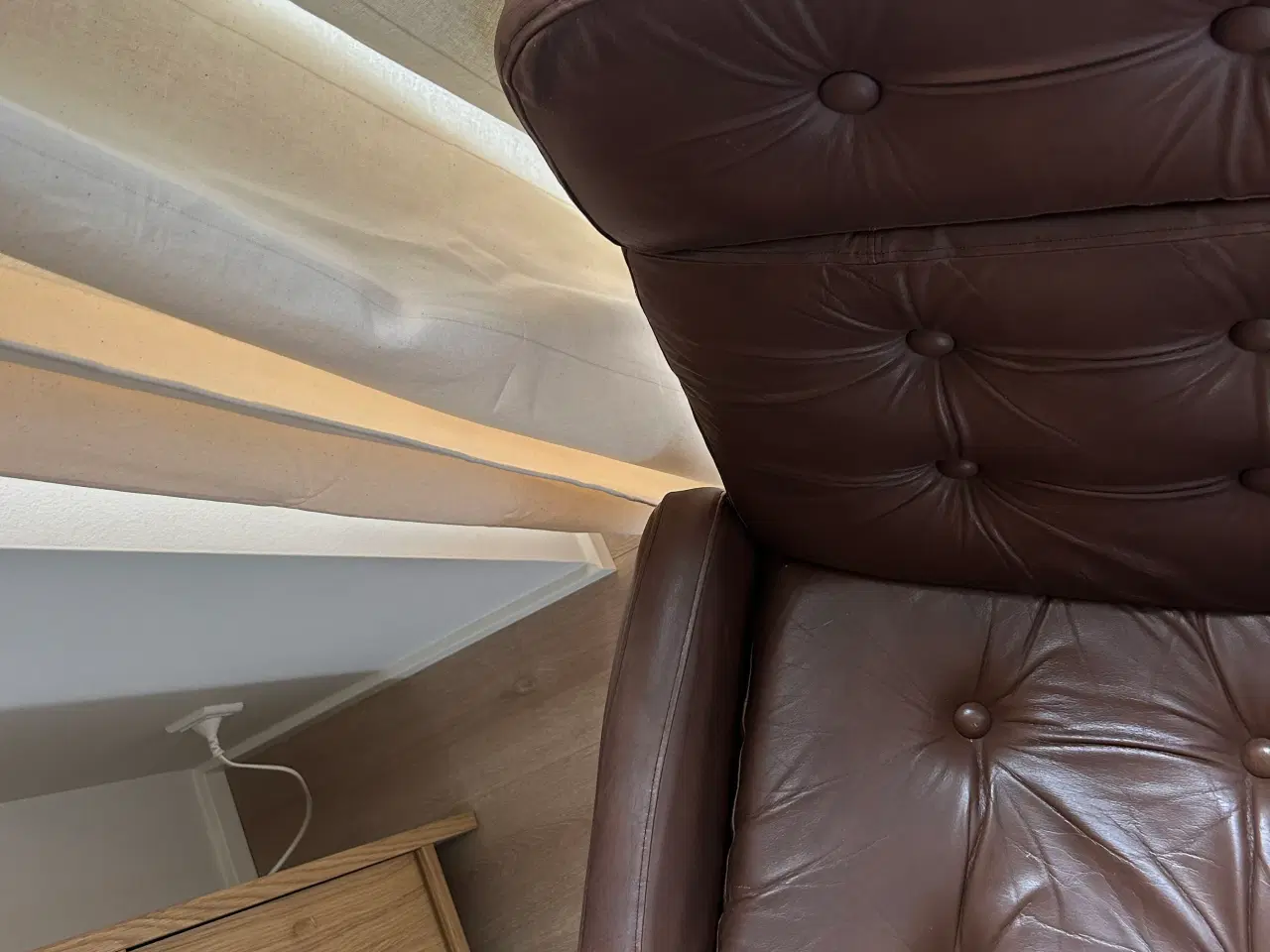 Billede 6 - Brun læder lænestol