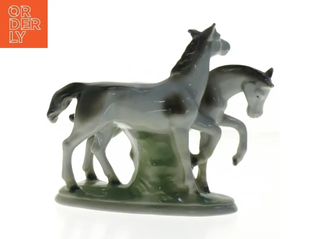 Billede 2 - Porcelænsfigur af to heste (str. 12,5 cm)