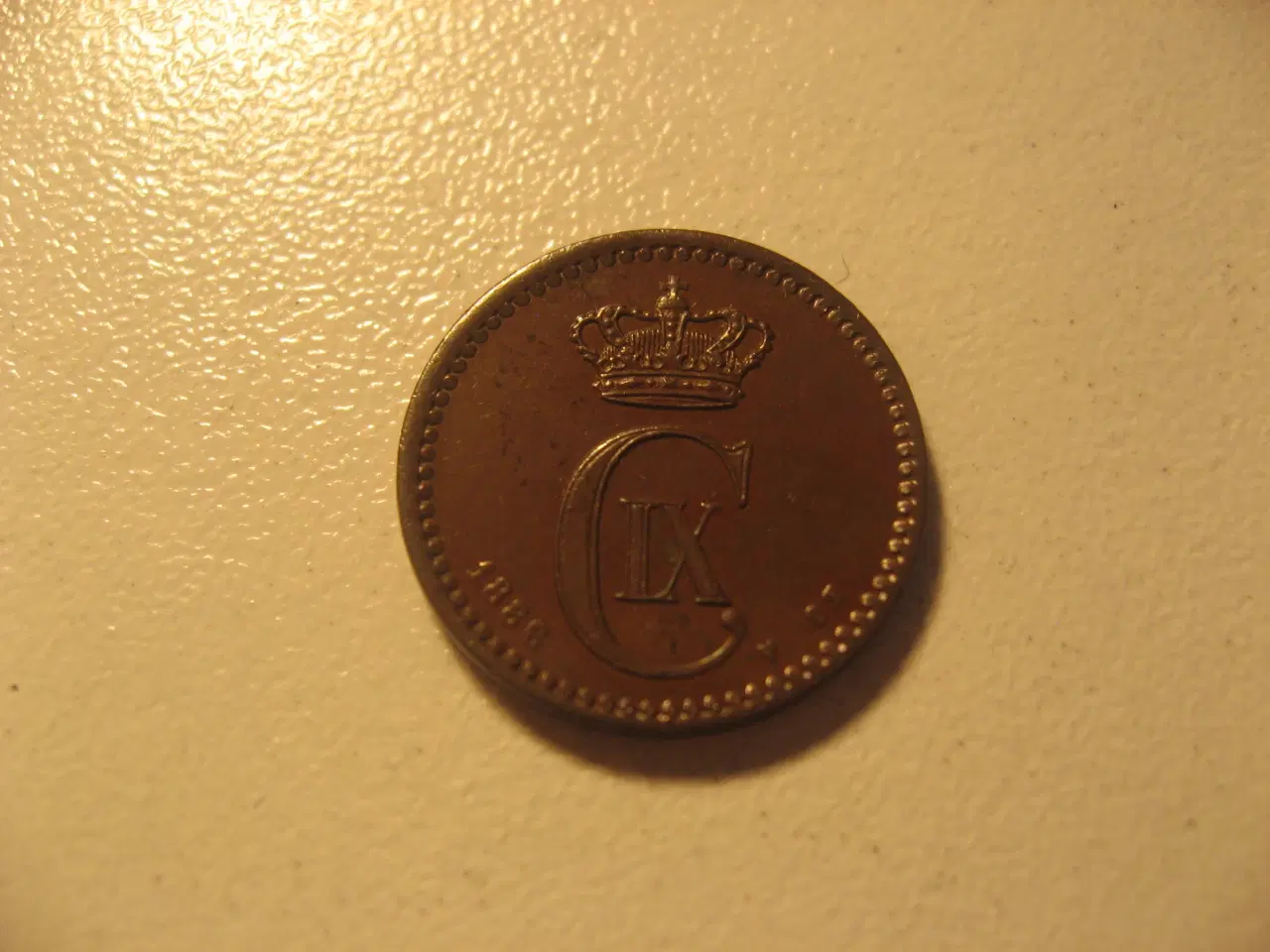 Billede 1 - Flot delfin 1 øre 1886, en af de gode