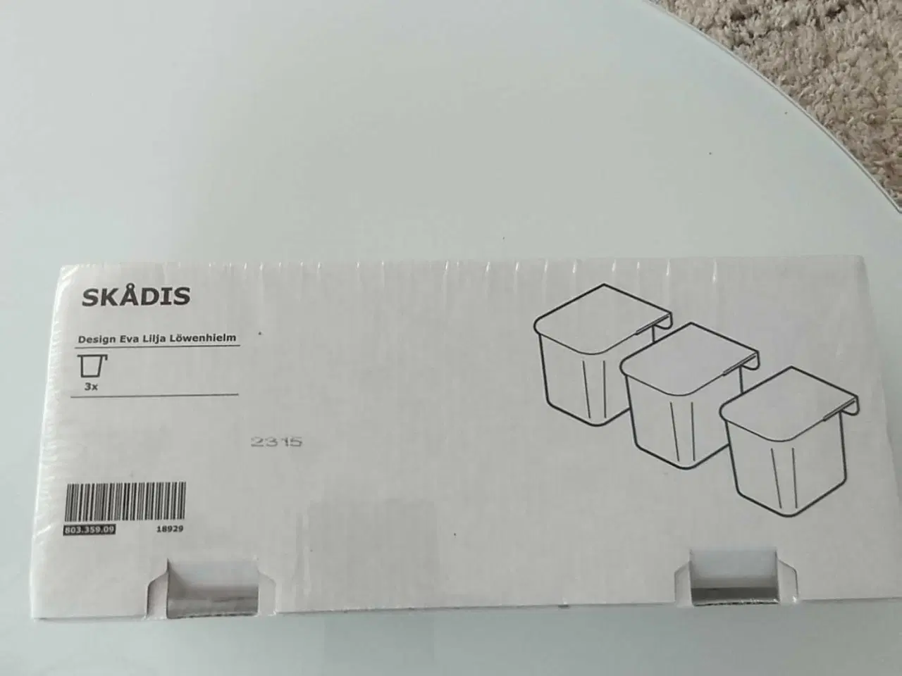 Billede 2 - IKEA "SKÅDIS" beholder med låg. Hvid.