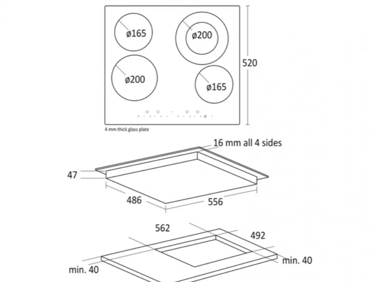 Billede 2 - DEMO Scandomestic K 62 Glaskeramisk kogeplade