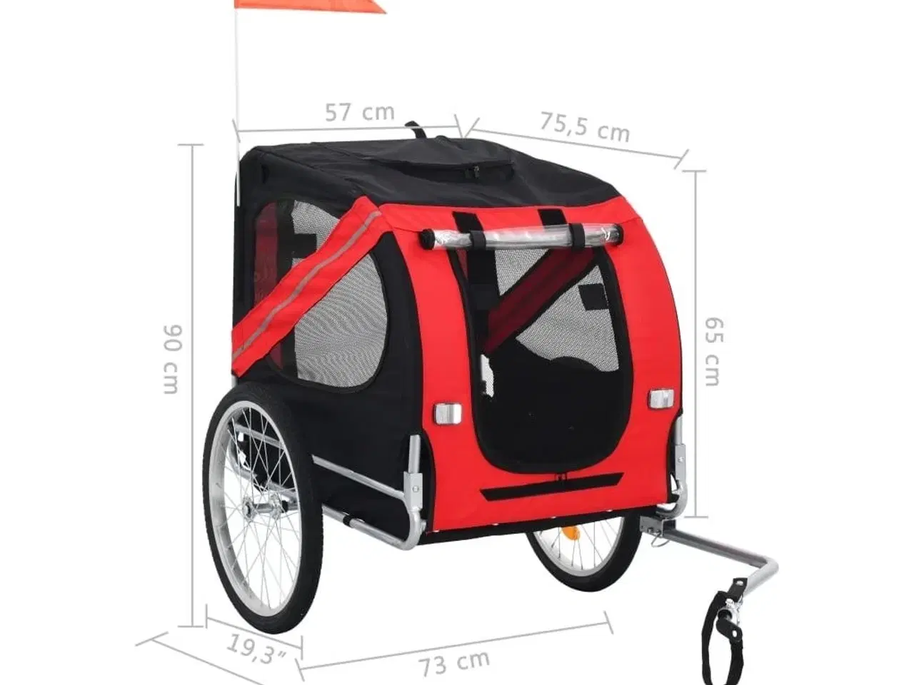 Billede 7 - Cykeltrailer til kæledyr rød og sort