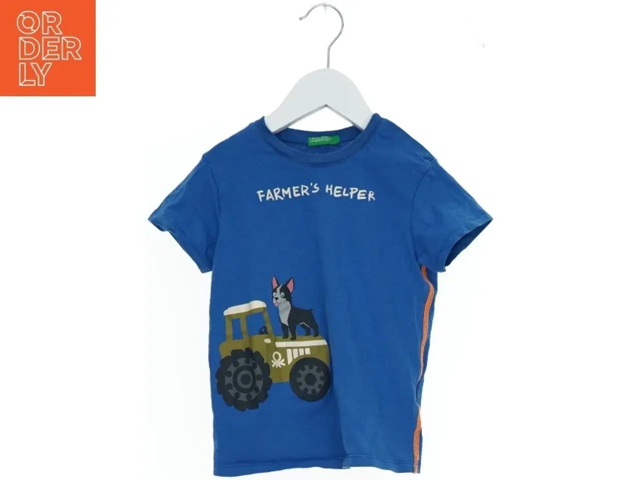 Billede 1 - Blå t-shirt med motiv fra United Colors of BenettonColors Of Benetton (str. 104) fra United Colors Of Benetton (str. 104)