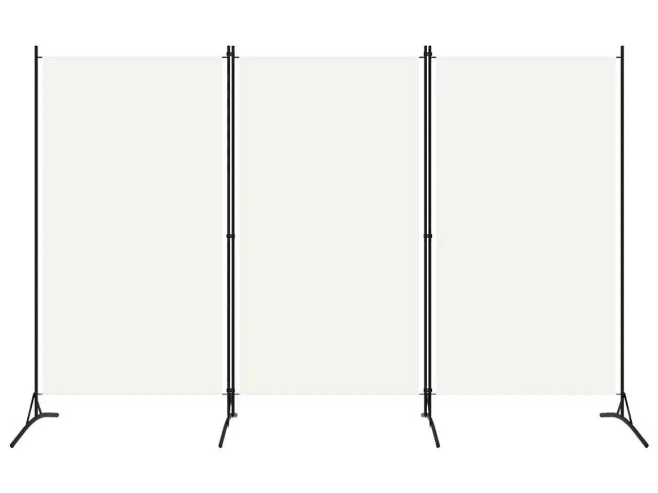Billede 1 - 3-panels rumdeler 260x180 cm stof hvid