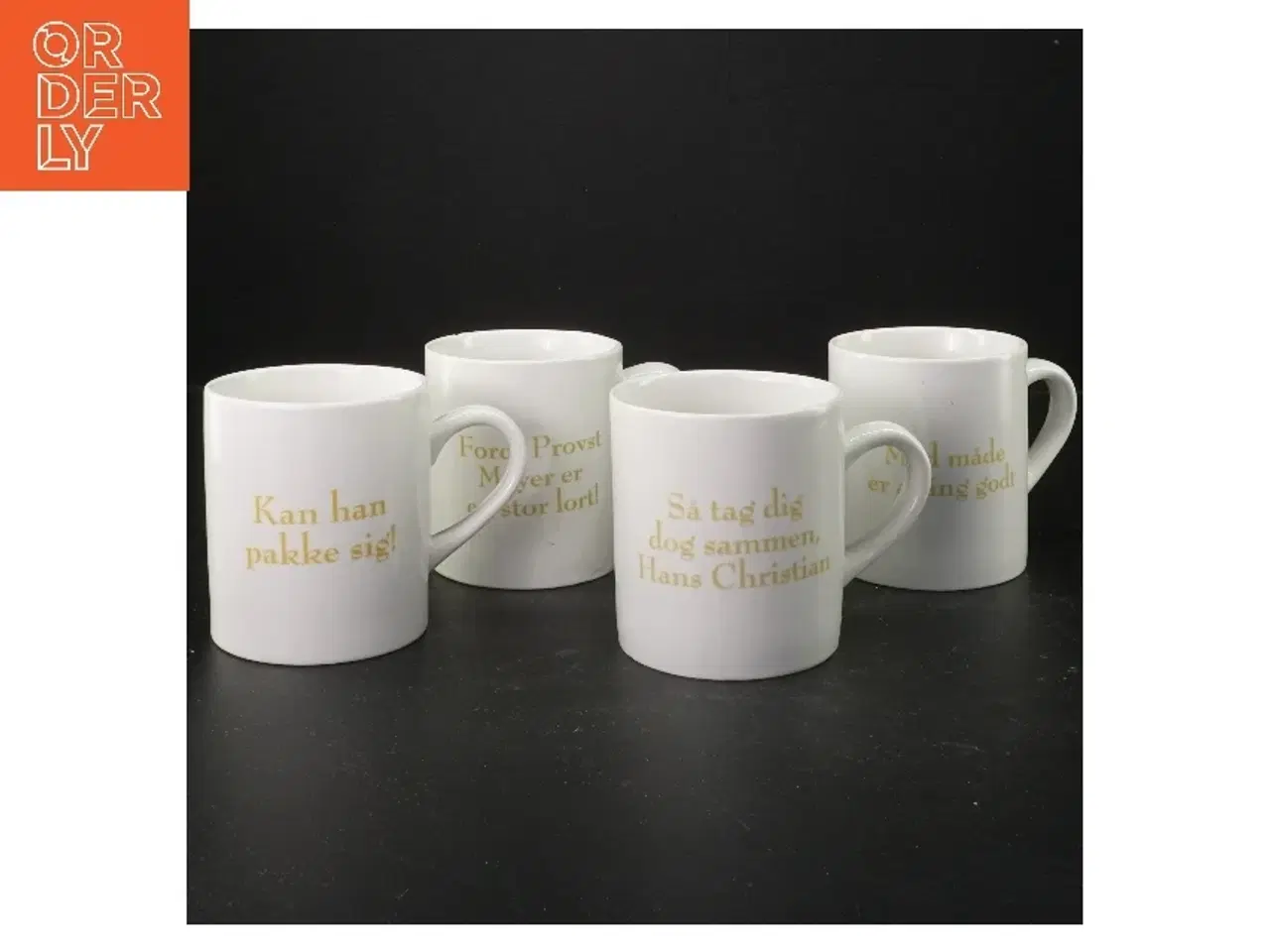 Billede 1 - Porcelænskrus med tekst fra Matador (str. Ø 8x9 cm)