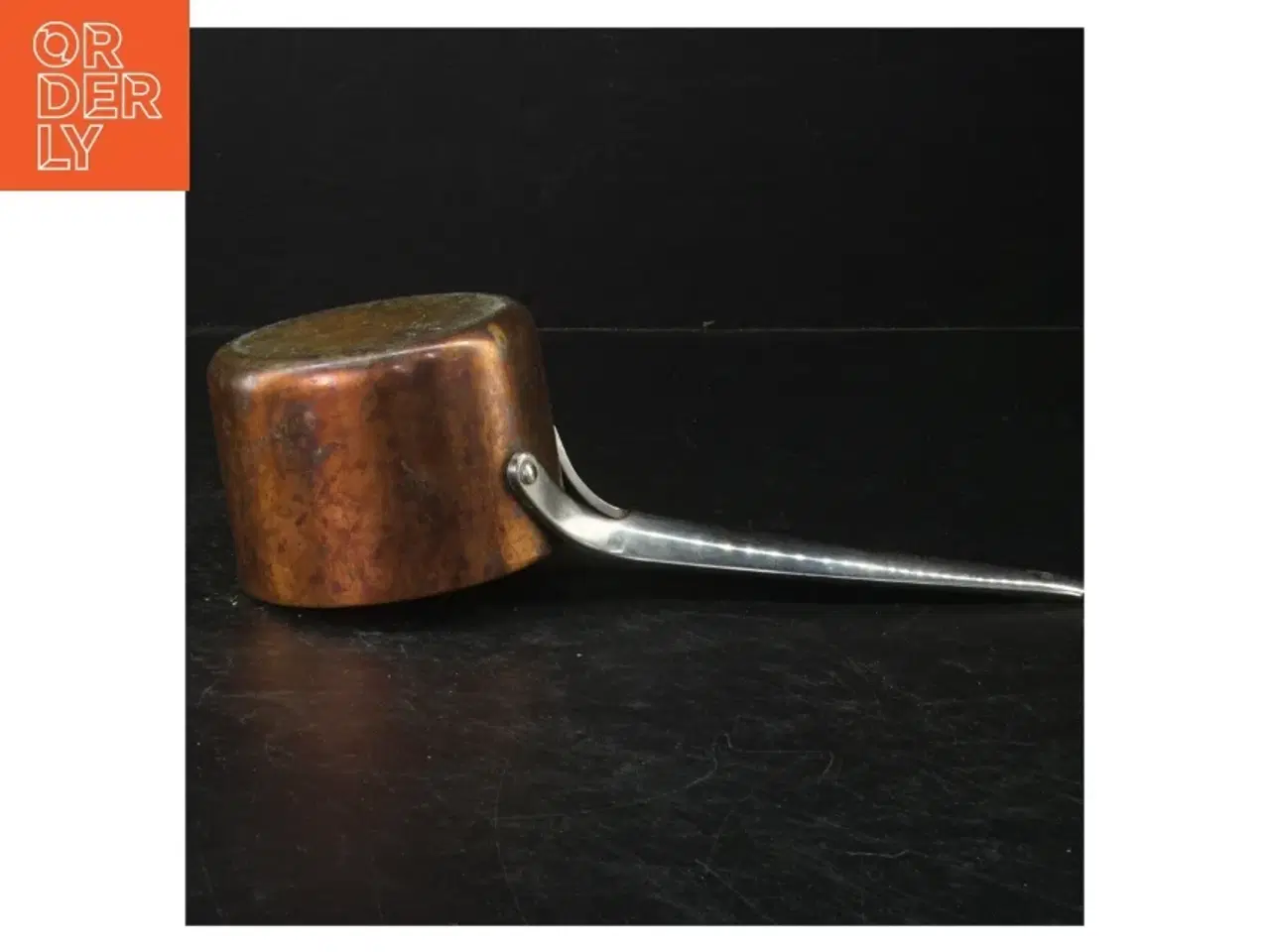 Billede 3 - Kobberkasserolle med stålhåndtag (str. Ø. 10 cm. længde, 23,5 cm)