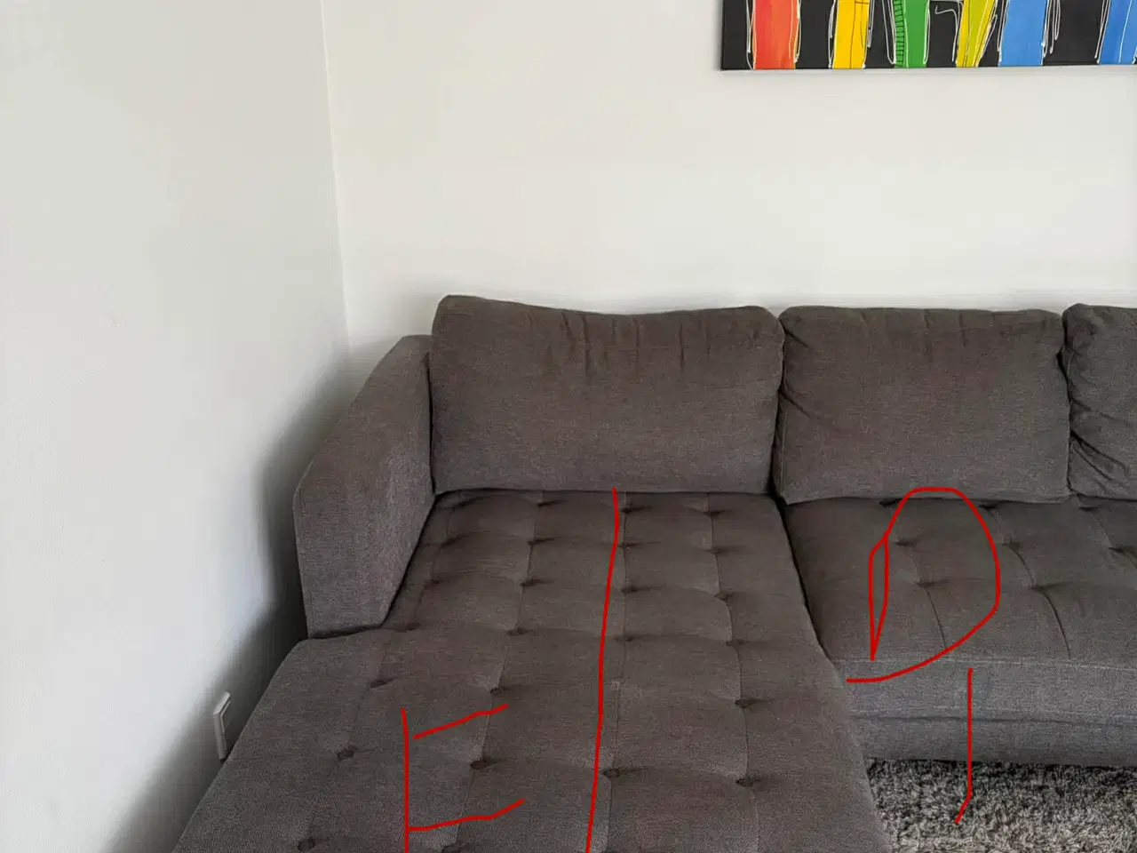 Billede 2 - Stor flot velholdt hjørnesofa med chaiselong 