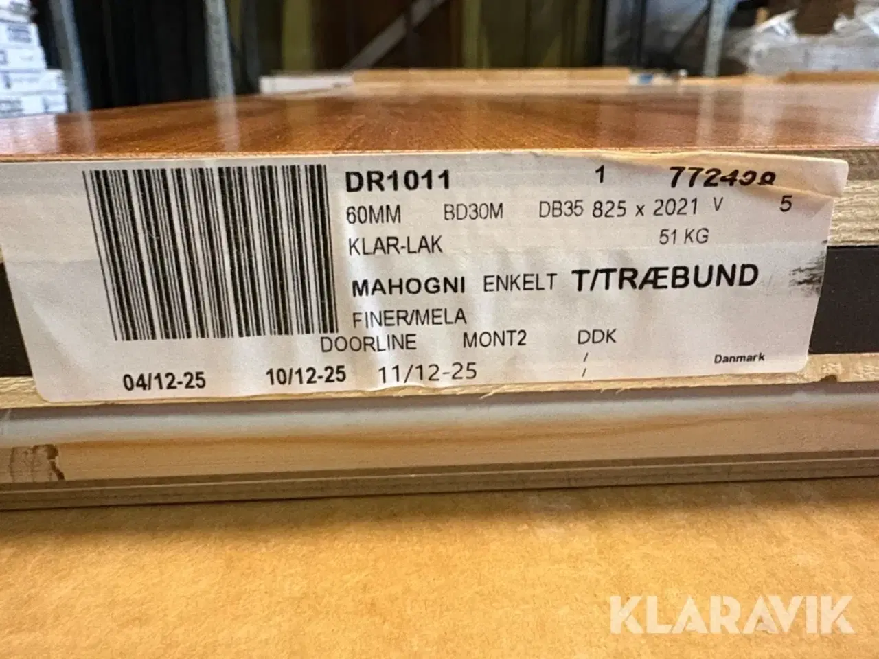 Billede 7 - Brænddør Swedoor Klimadør - 2 dørplader og 1 karm