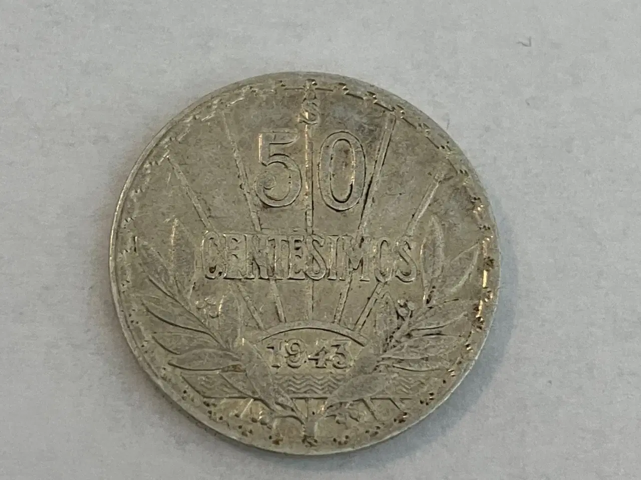 Billede 1 - 50 Centesimos 1943 Uruguay - Silver