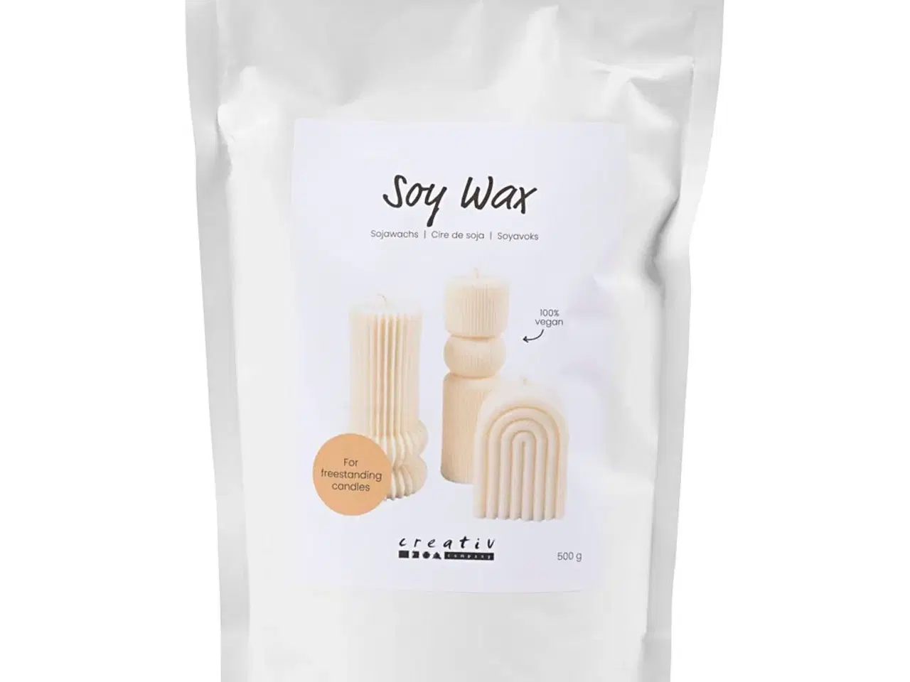 Billede 1 - Soyavoks, Til fritstående lys, creme, 500g/ 1 pk.