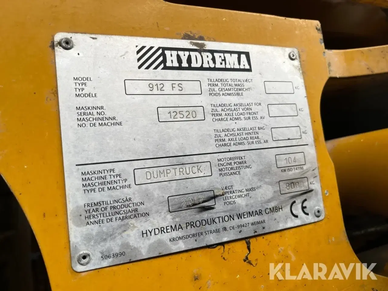 Billede 9 - Dumper Hydrema 912FS