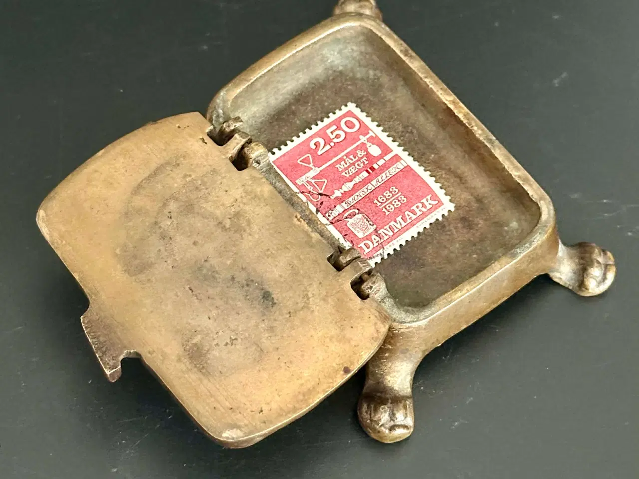 Billede 6 - To små antikke æsker af messing og bronze