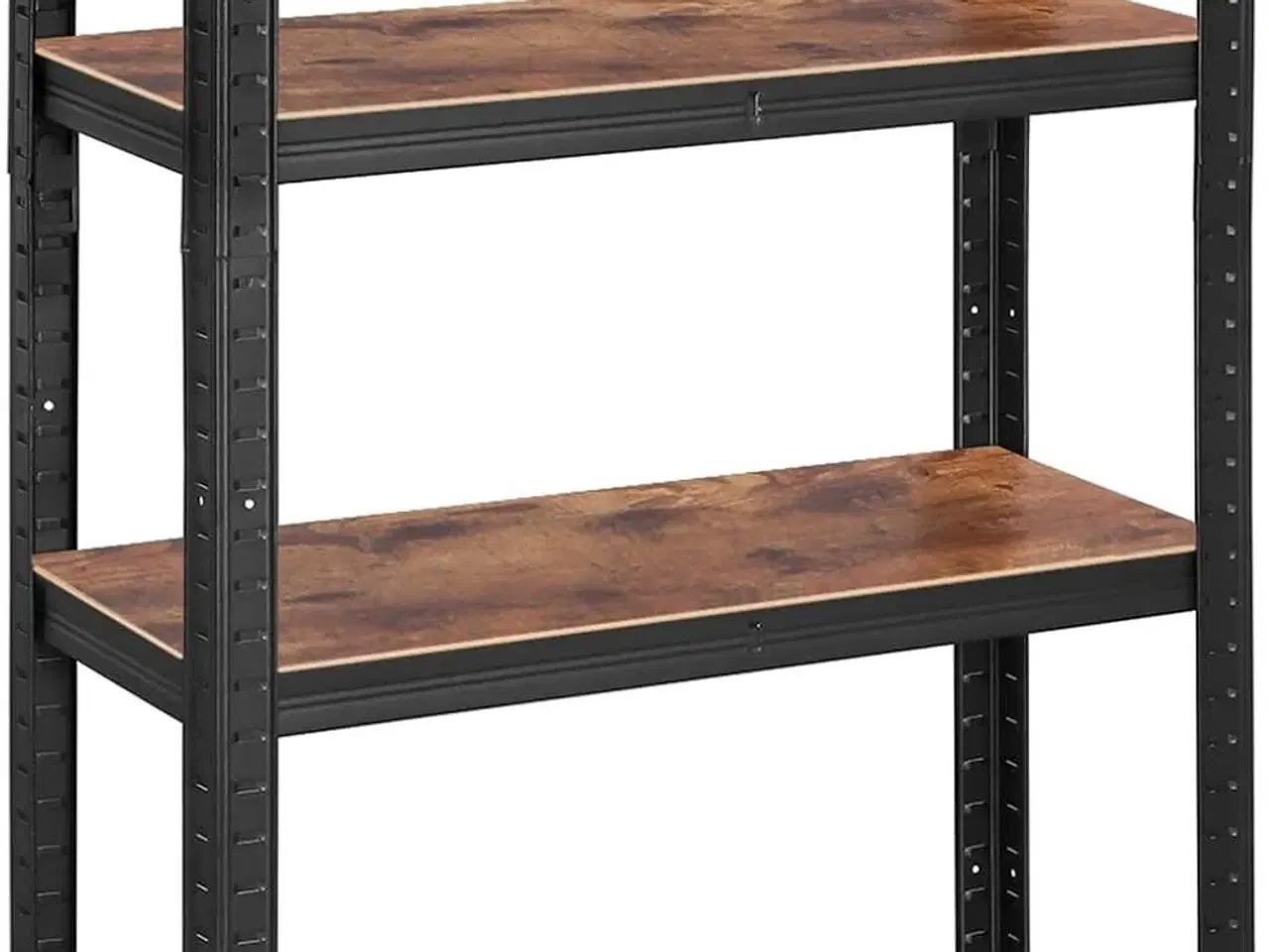 Billede 1 - Reol med hylder 40 × 80 × 160 cm, 520 kg bæreevne, industrielt look, justerbare opbevaringshylder, rustik brun/sort (GLR044B11)