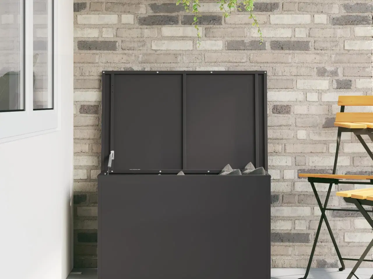 Billede 4 - Udendørs Opbevaringskasse med opbevaring Sort 80 x 50,5 x 50 cm