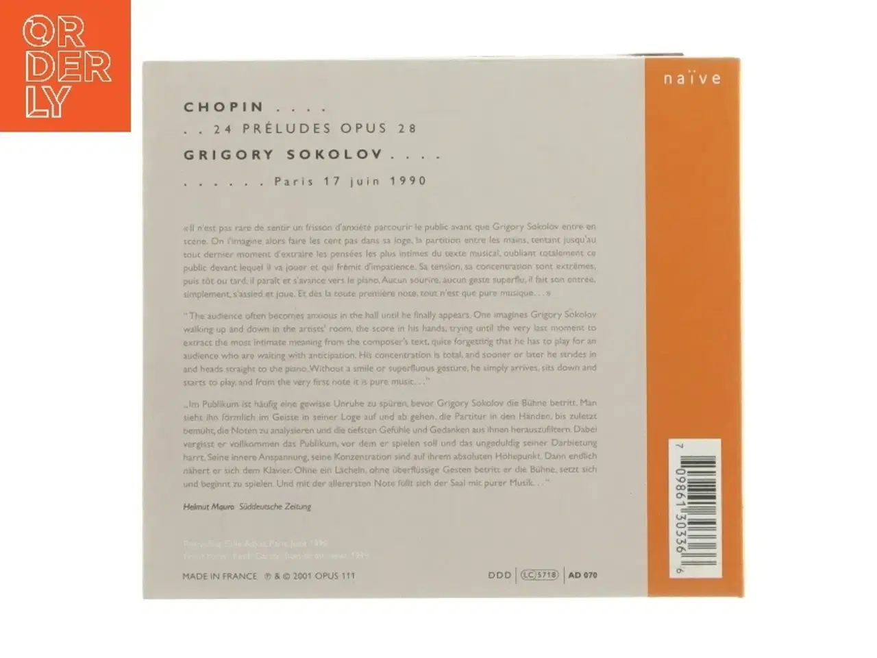 Billede 3 - CD: Chopin - 24 Préludes Opus 28