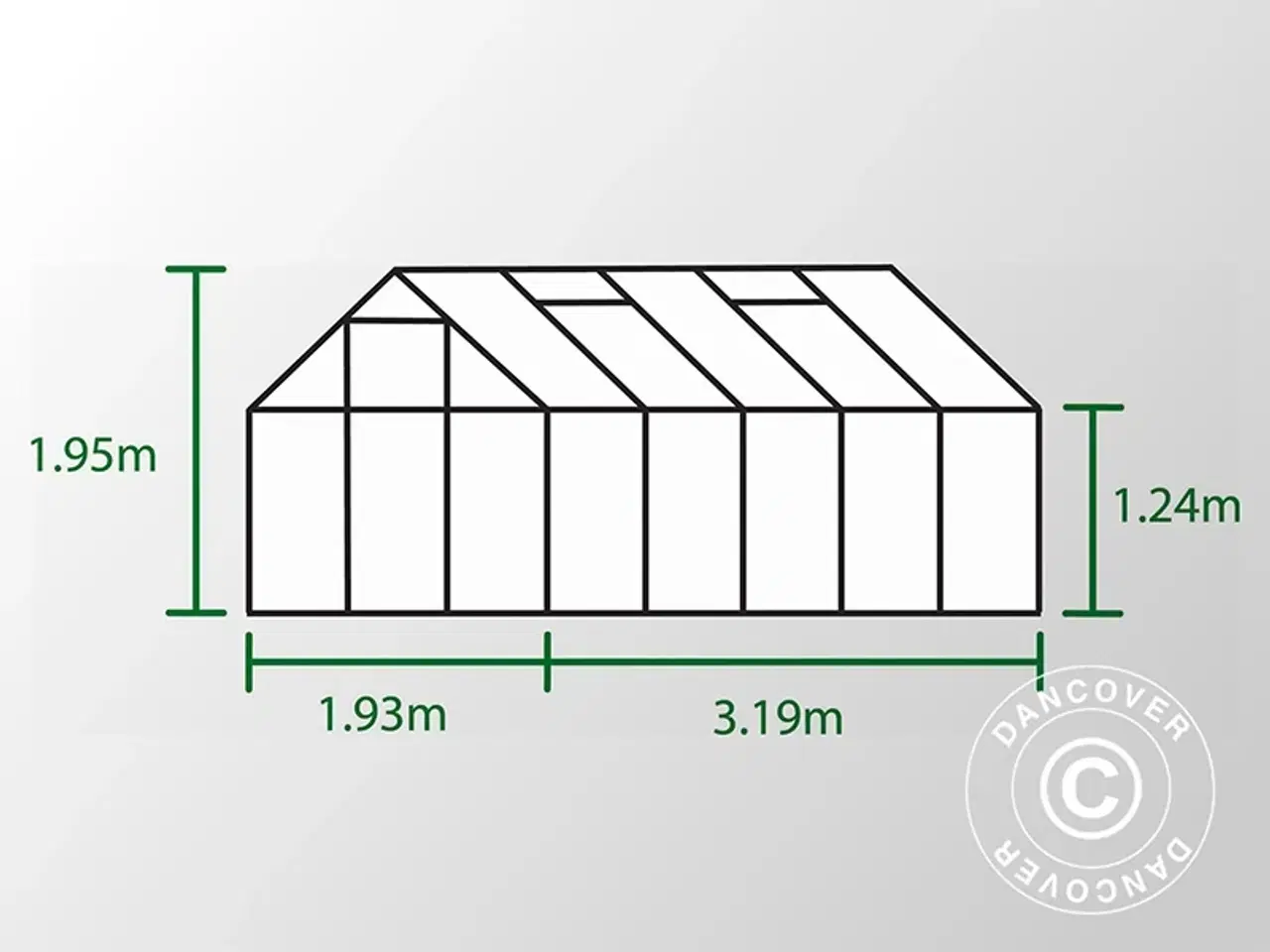 Billede 5 - Drivhus polycarbonat Halls Popular 6,2m², 1,93x3,1