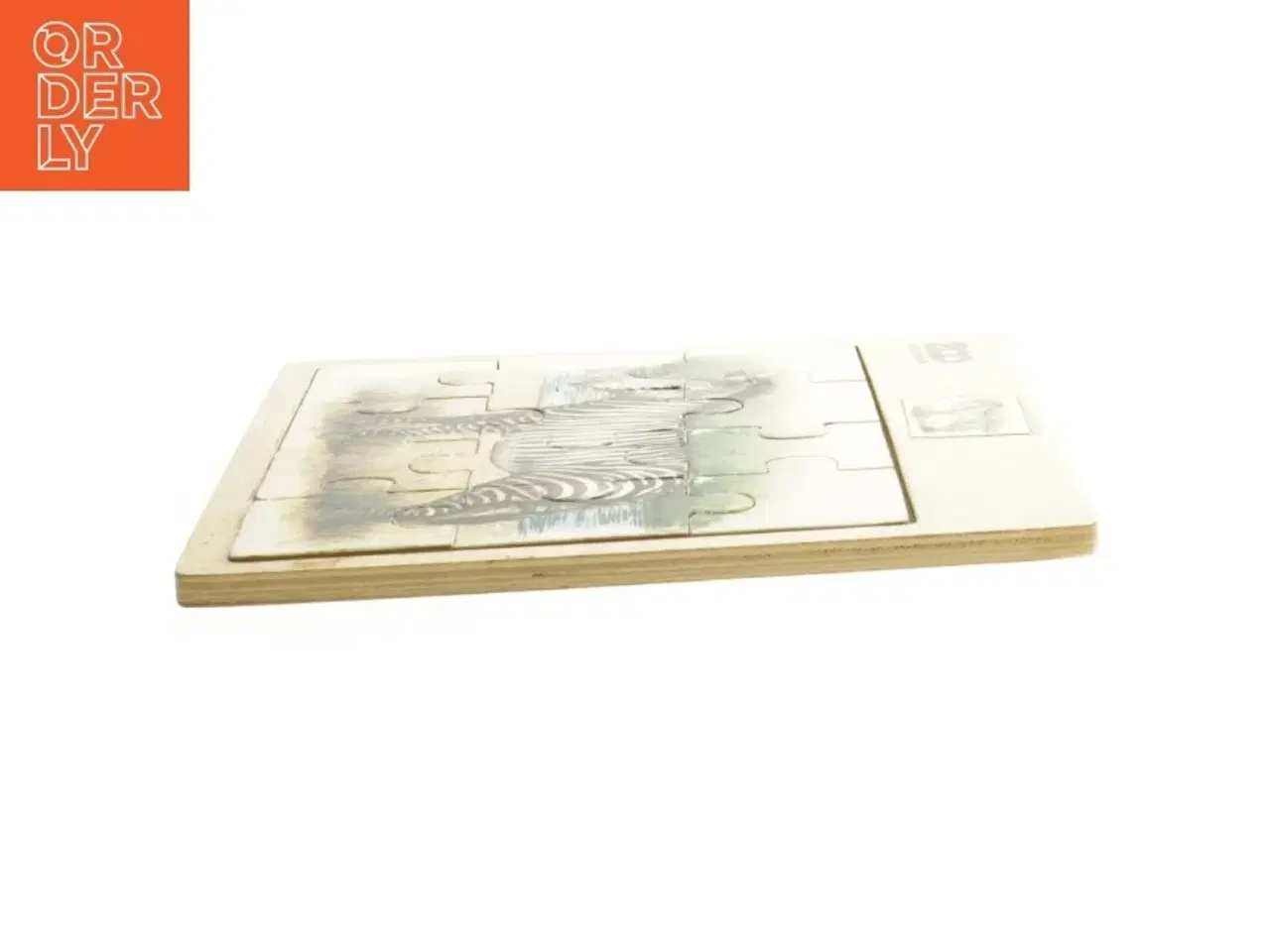 Billede 2 - Zebra træpuslespil fra Zoo København (str. 12 brikker)