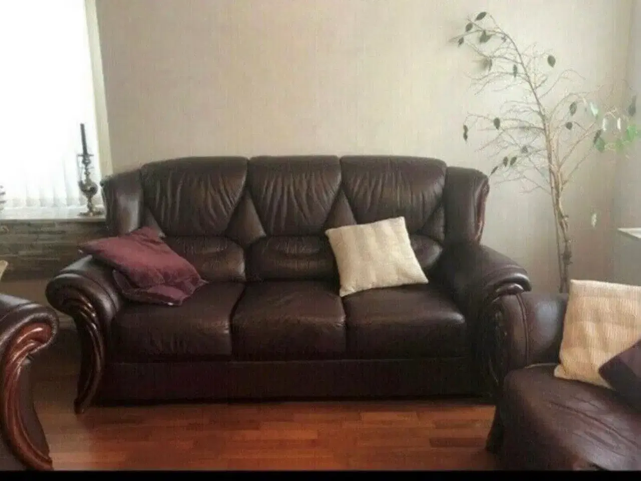 Billede 3 - Sofagruppe i ægte læder 