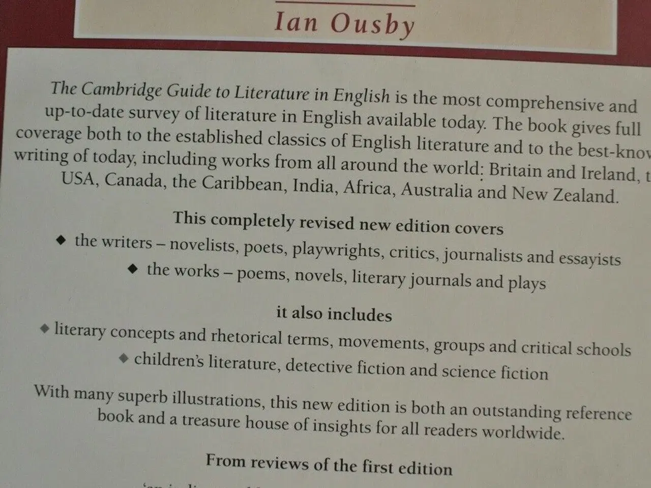 Billede 2 - the cambridge guide to literature in english, edit