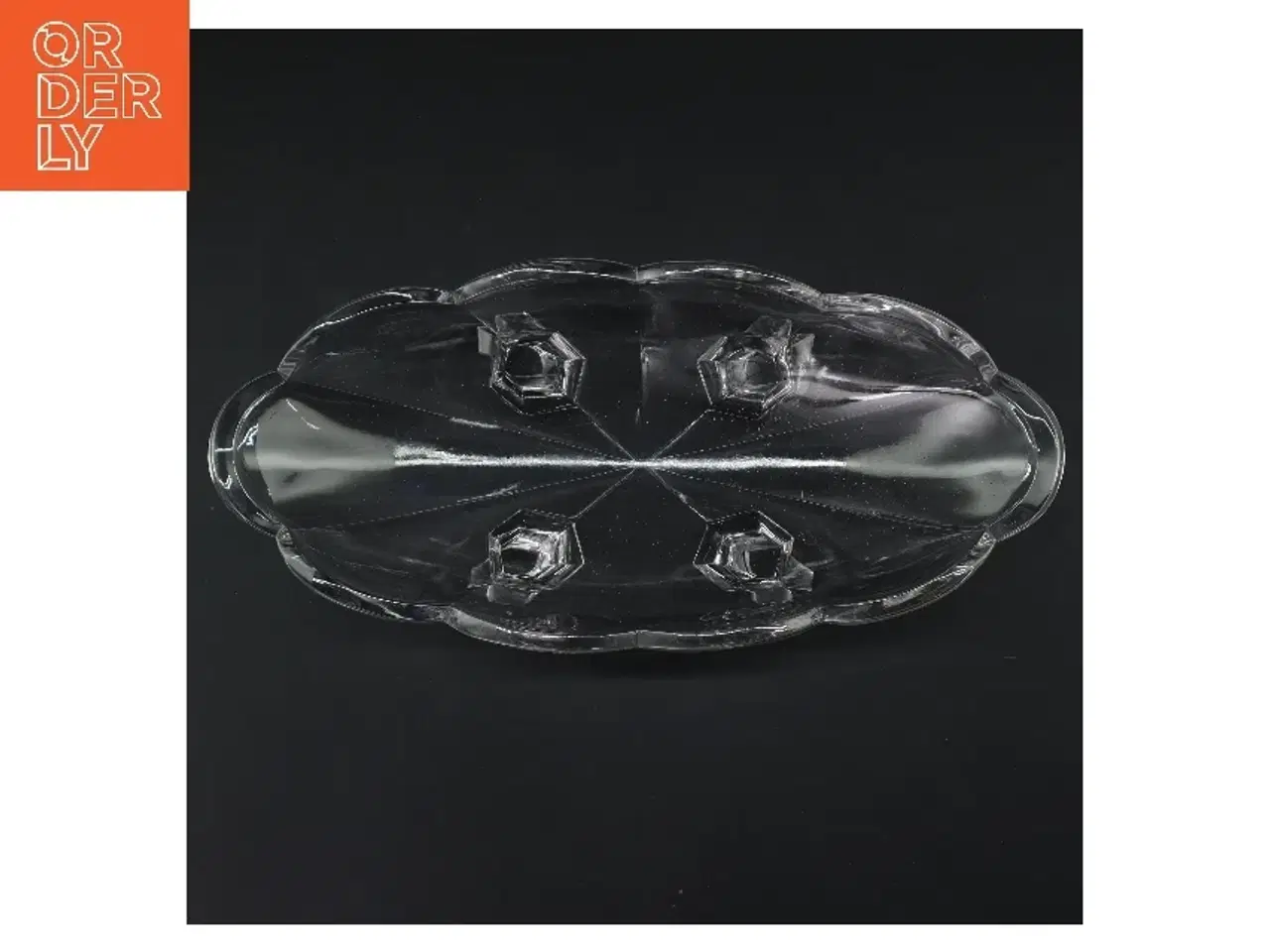 Billede 3 - Glas serveringsskål på ben (str. 29 cm)